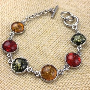 New Simulated Amber Toggle Bracelet 6 1/2 & 7